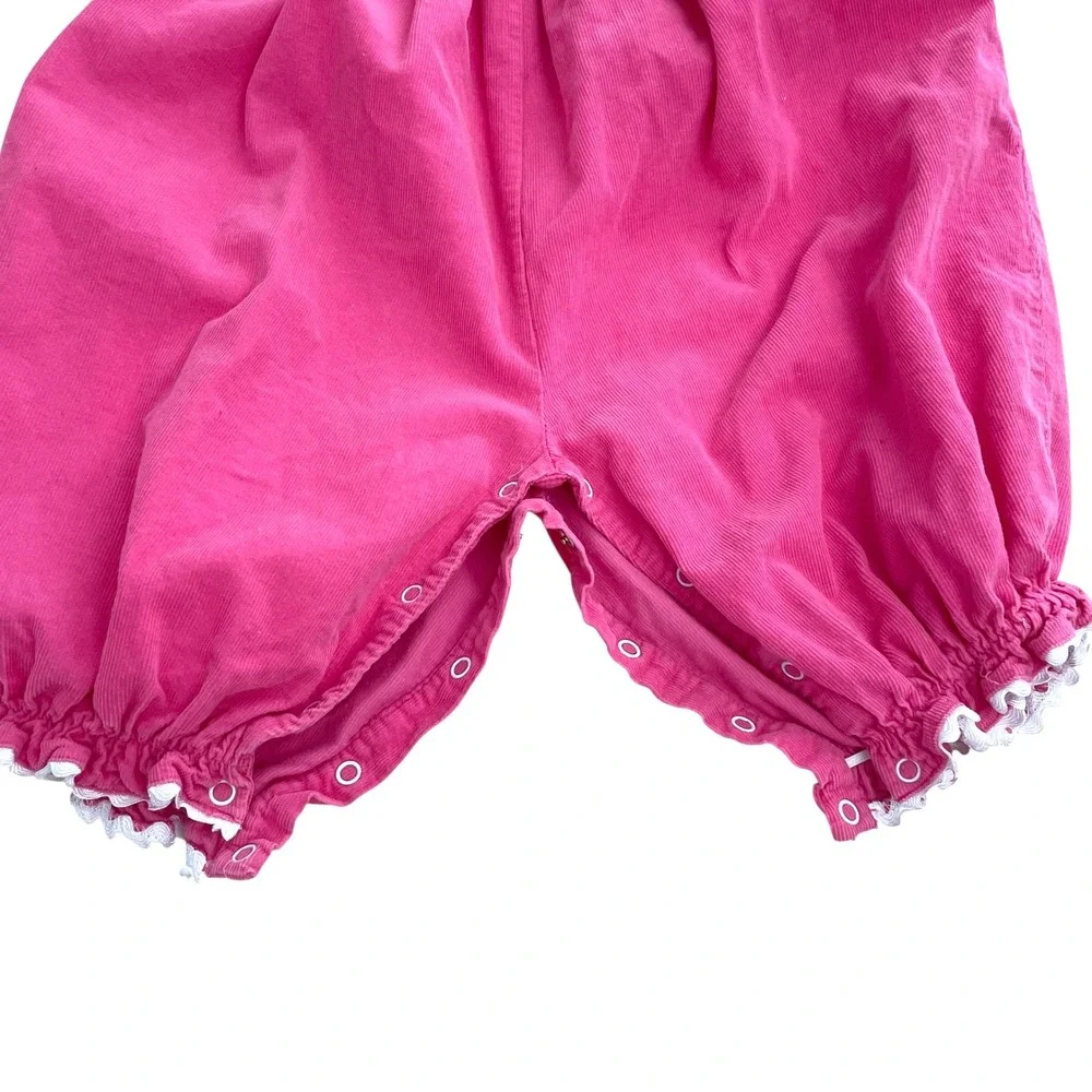 Smocked Auctions micro corduroy smocked one piece jumpsuit Size 9M‎ pink cute